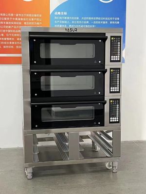 فر عرشه نانوایی یاسور 9 سینی فر برقی 300c 40x60 3 طبقه فر نانوایی