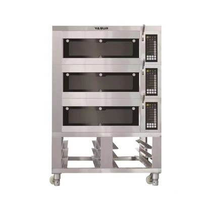 16.5kw 18x26 3 عرشه فر برقی پخت 9 سینی فر تجاری دک با بخار