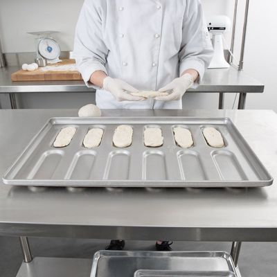 سینی ماهیتابه 41055 فولاد آلومینیومی لعاب دار با انتهای گرد Hoagie Bun
