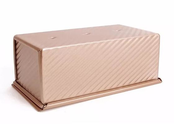 Foodservice NSF Gold Nonstick Loaf Pans آلومینیومی قلع نان تابه نان راه راه